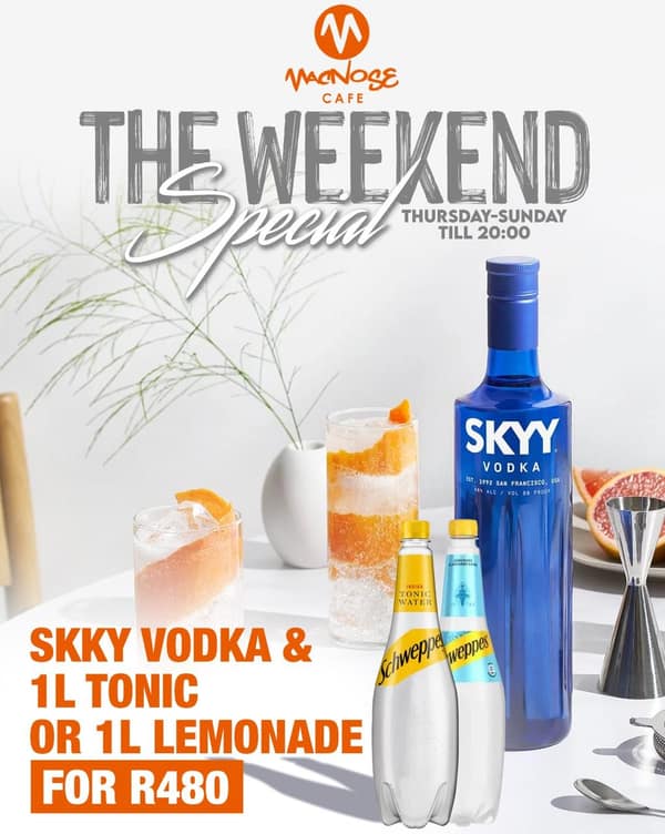 Skyy vodka and Schweppes special