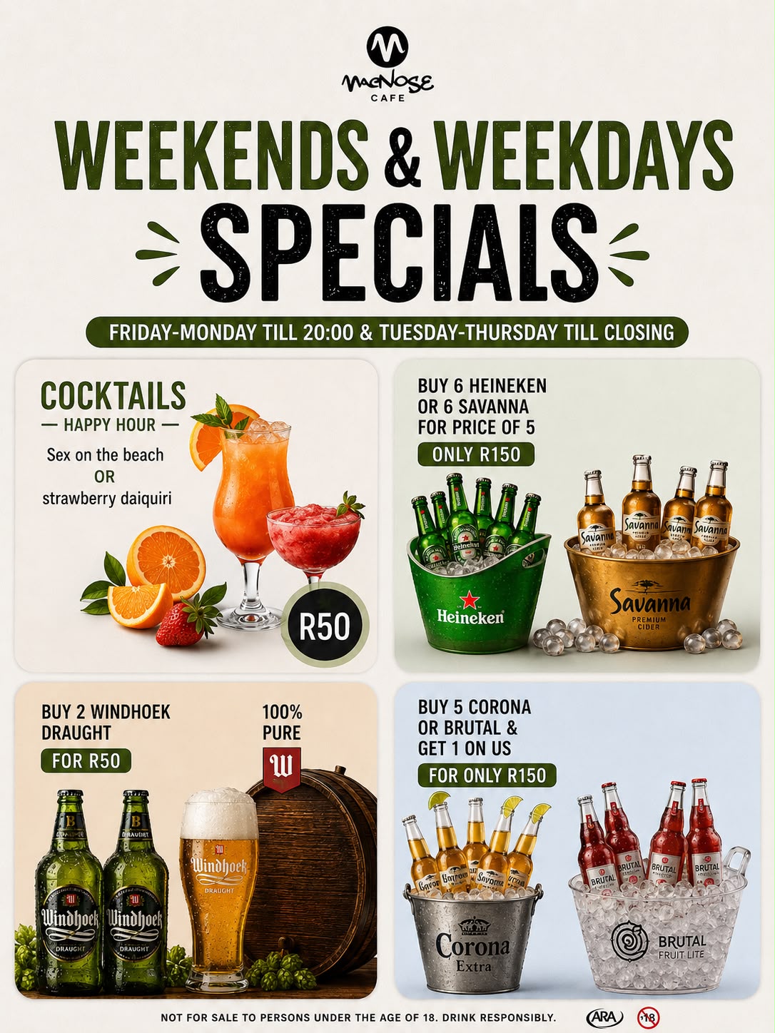 Weekends and specials