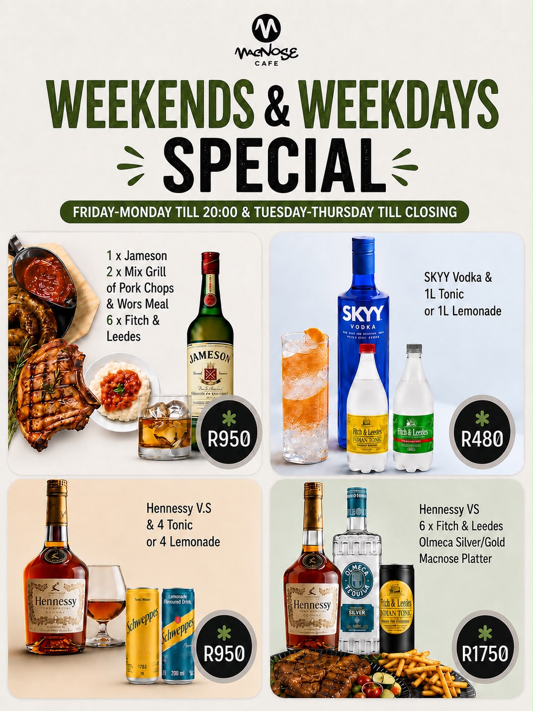 Weekends and specials bottles