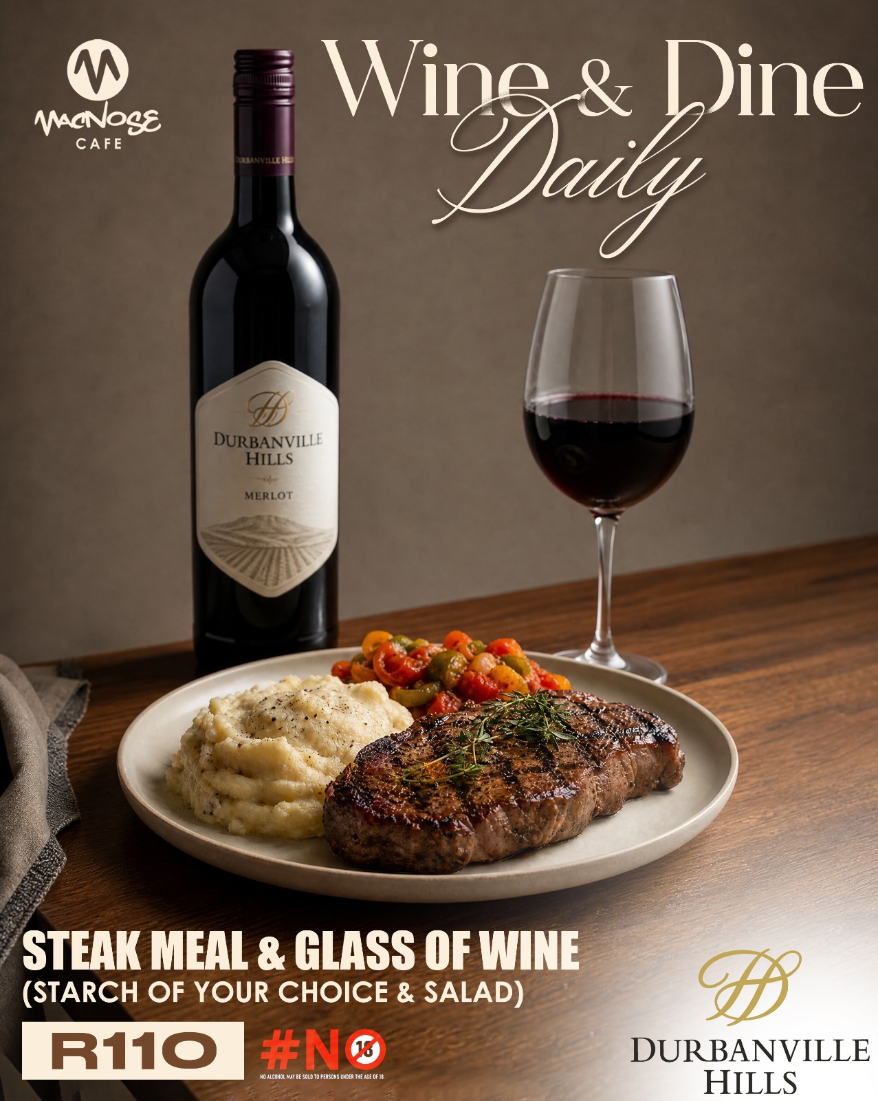 Wine and dine steak special